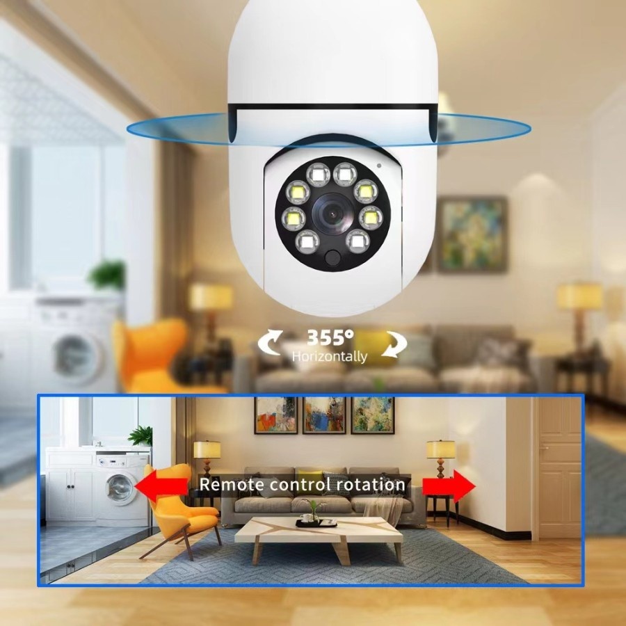 TermurahCod Cctv Lampu 4Mp Kamera Cctv Wifi Lampu Cctv 360 Derajat Cctv Murah Lampu