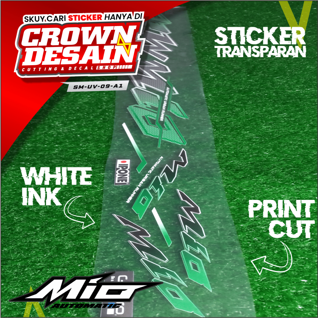 Striping Transparan Mio Sporty Lis Hijau Limited Edition - Stiker Striping UV Mio Sporty Variasi Des