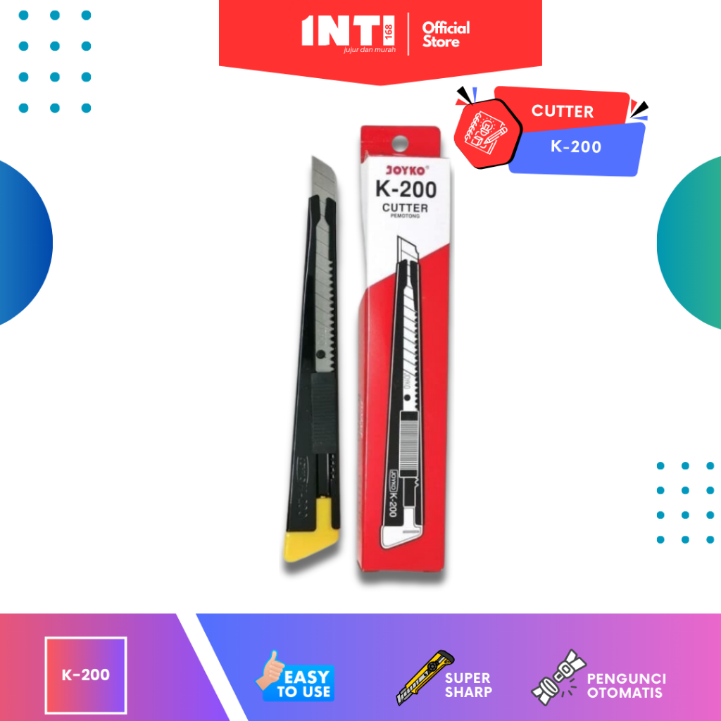 

kater Cutter joyko K-200 Alat Potong Kecil dengan Fitur Autolock