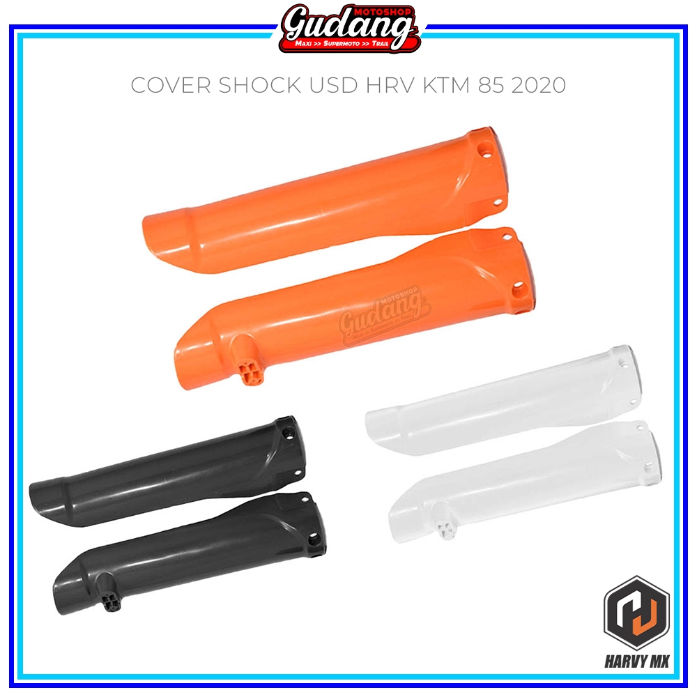 Cover Shock Tutup Pelindung Shock Depan USD KTM 85 2020 HARVY MX Hitam Orange Putih