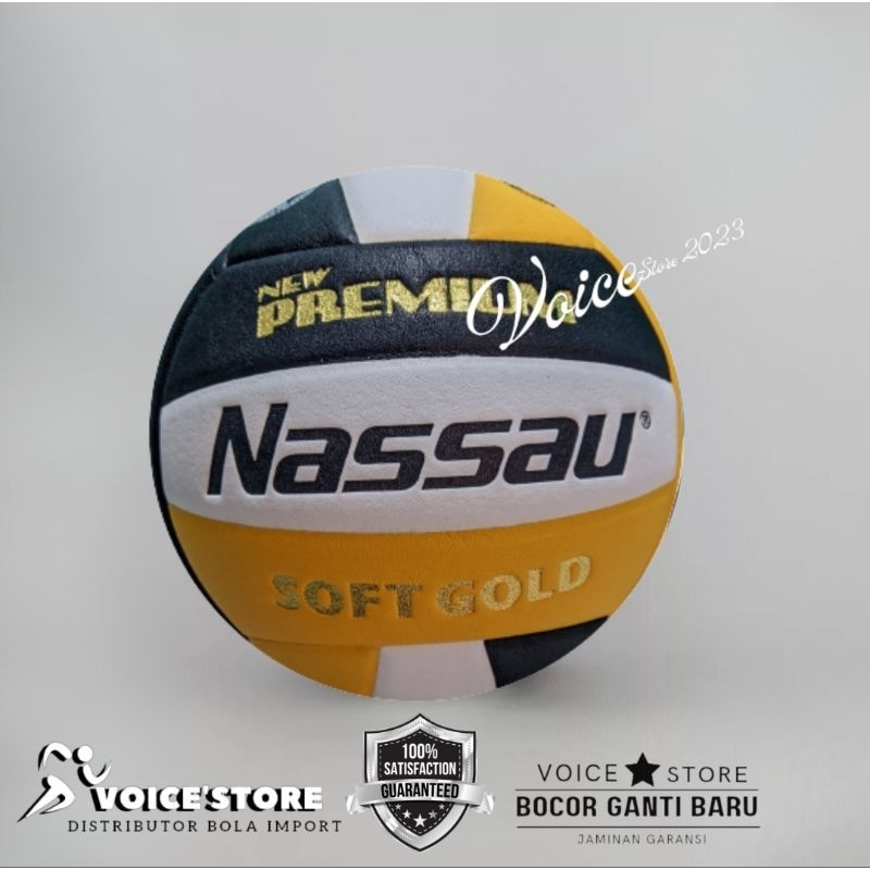 NASSAU SOFT GOLD 100% Original bola bola voli volley voly size 5 original nassau