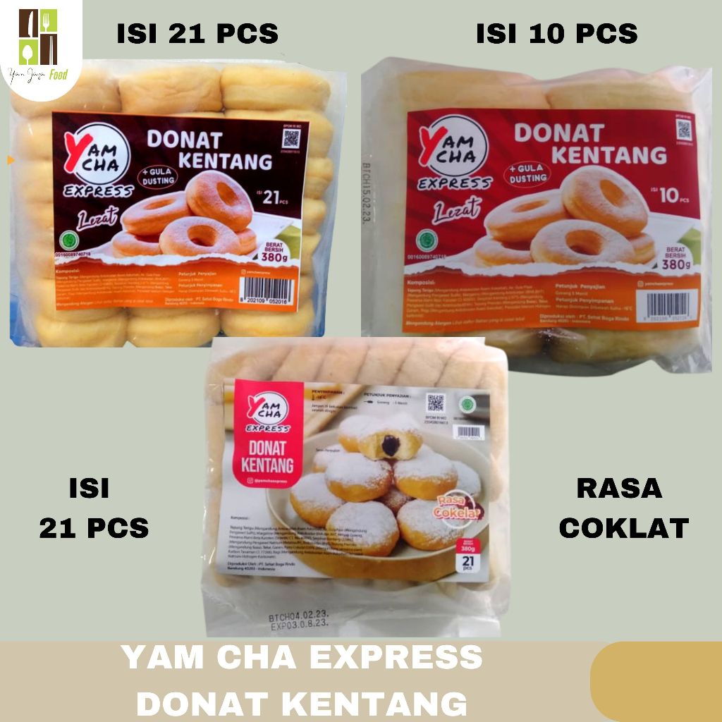 

Yam Cha Express Donat Kentang isi 21 pcs / isi 10 pcs / Rasa Coklat ( 21 pcs )