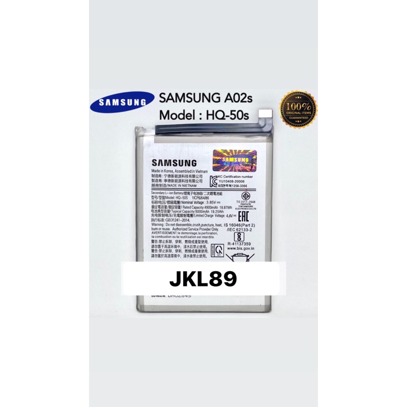 Baterai Samsung A02S original HQ50S Batre Samsung A02s Original