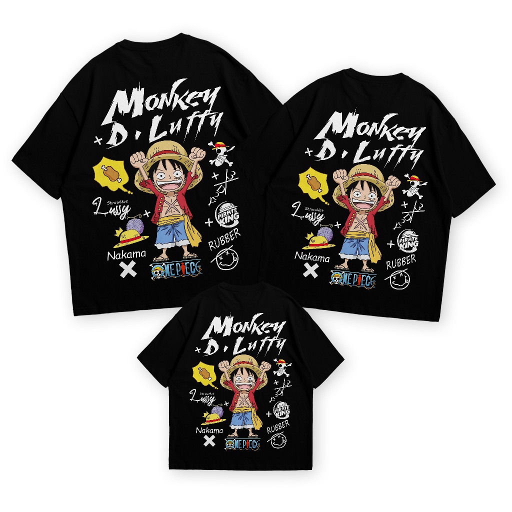 BAJU KAOS COUPLE DEWASA ANAK MONKEY D LUFFY REGULER
