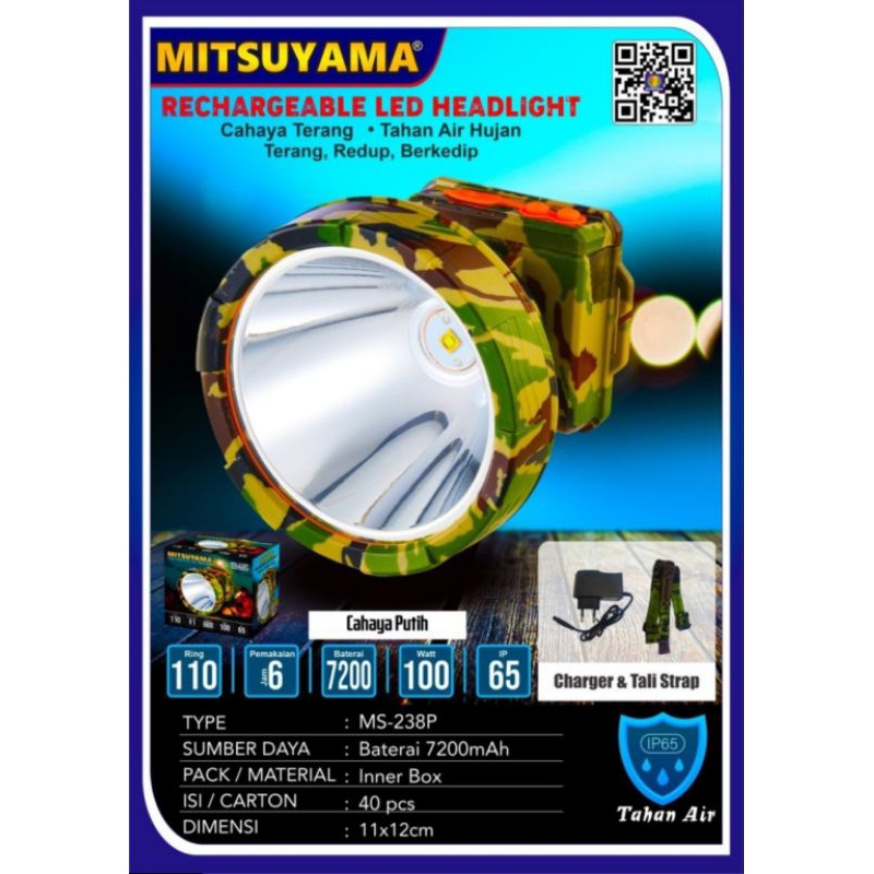 Senter kepala 100 Watt Mitsuyama MS 238P