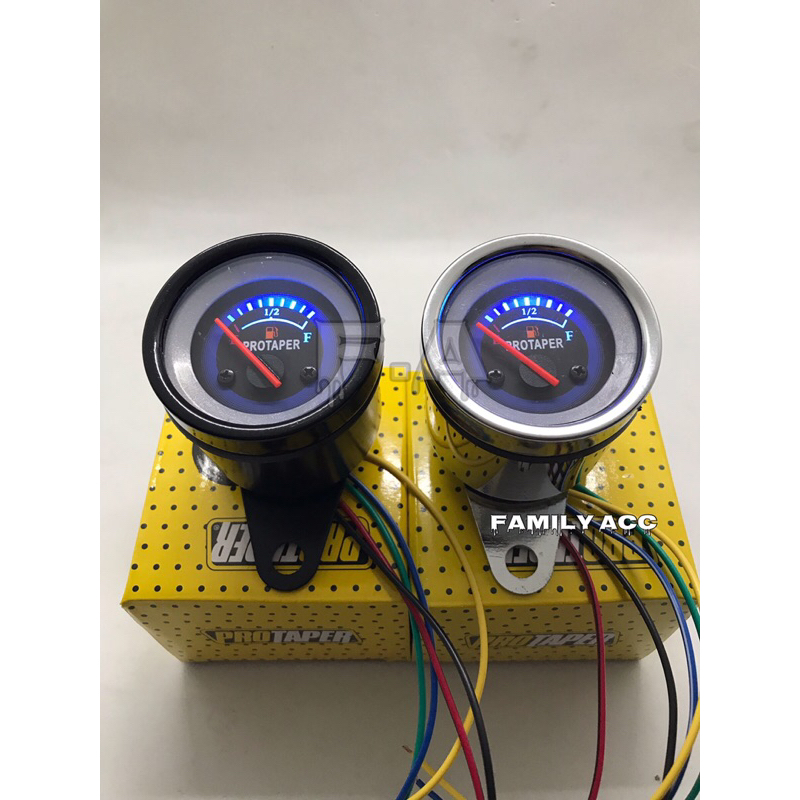 Amper Bensin Jarum Fuel Meter Jarum Bulat Led Biru Universal Motor Dan Mobil