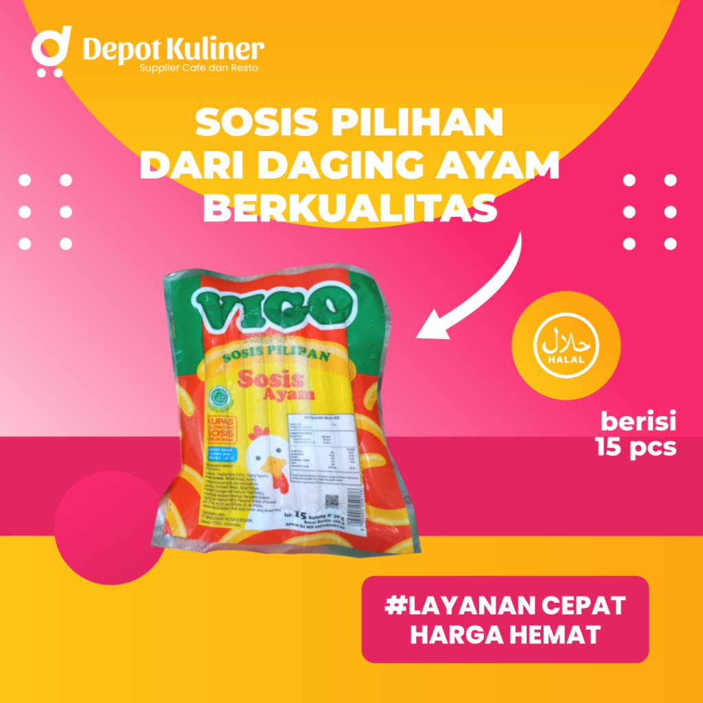 

Vigo Sosis Ayam Panjang Isi 15 Pcs