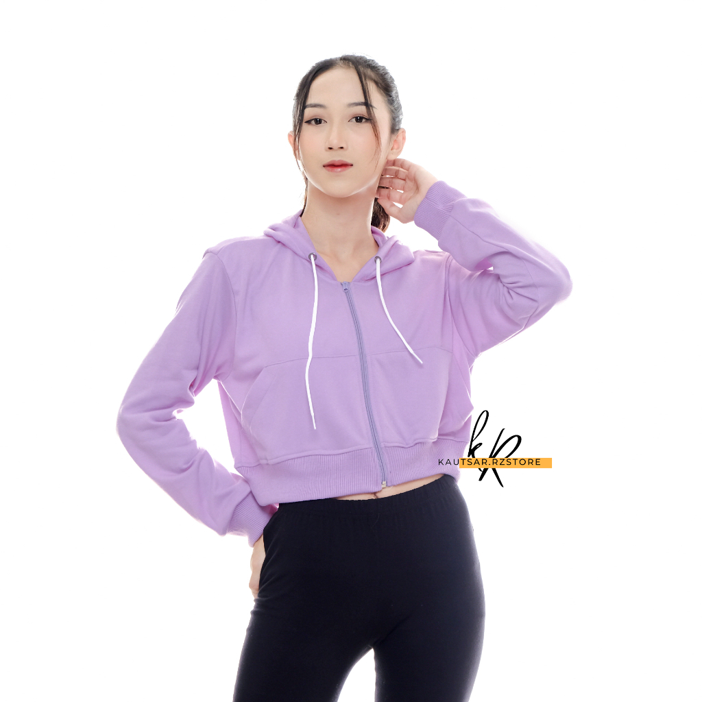 JAKET HOODIE ZIPPER MODEL CROPTOP JAKET POLOS SWEATER POLOS RESLETING