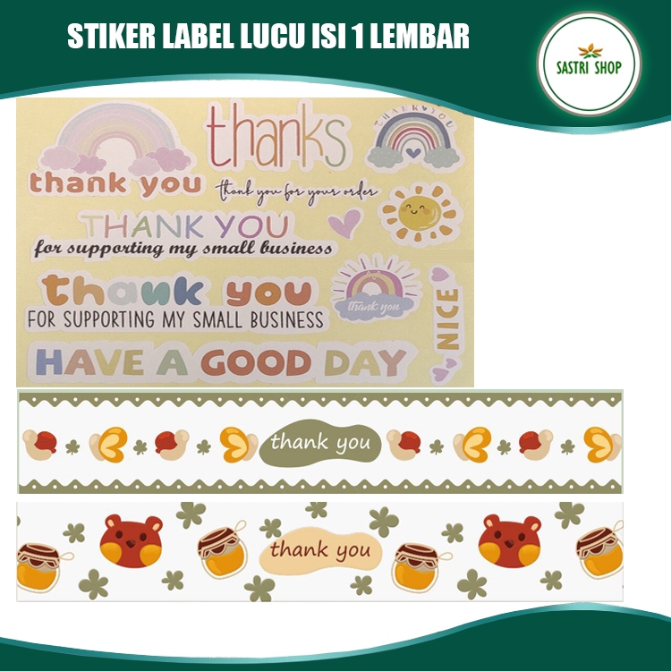 

Stiker Label Thank You Motif Lucu!