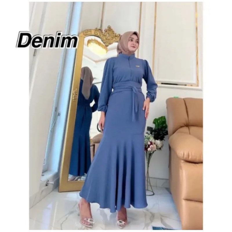 Dress duyung crinkle airflow/gamis duyung / dress kondangan/ dress kekinian