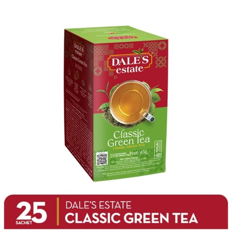 

TEH CELUP PREMIUM Dale's Estate Classic Green Tea Envelopes Isi 25pcs Teh Kesehatan