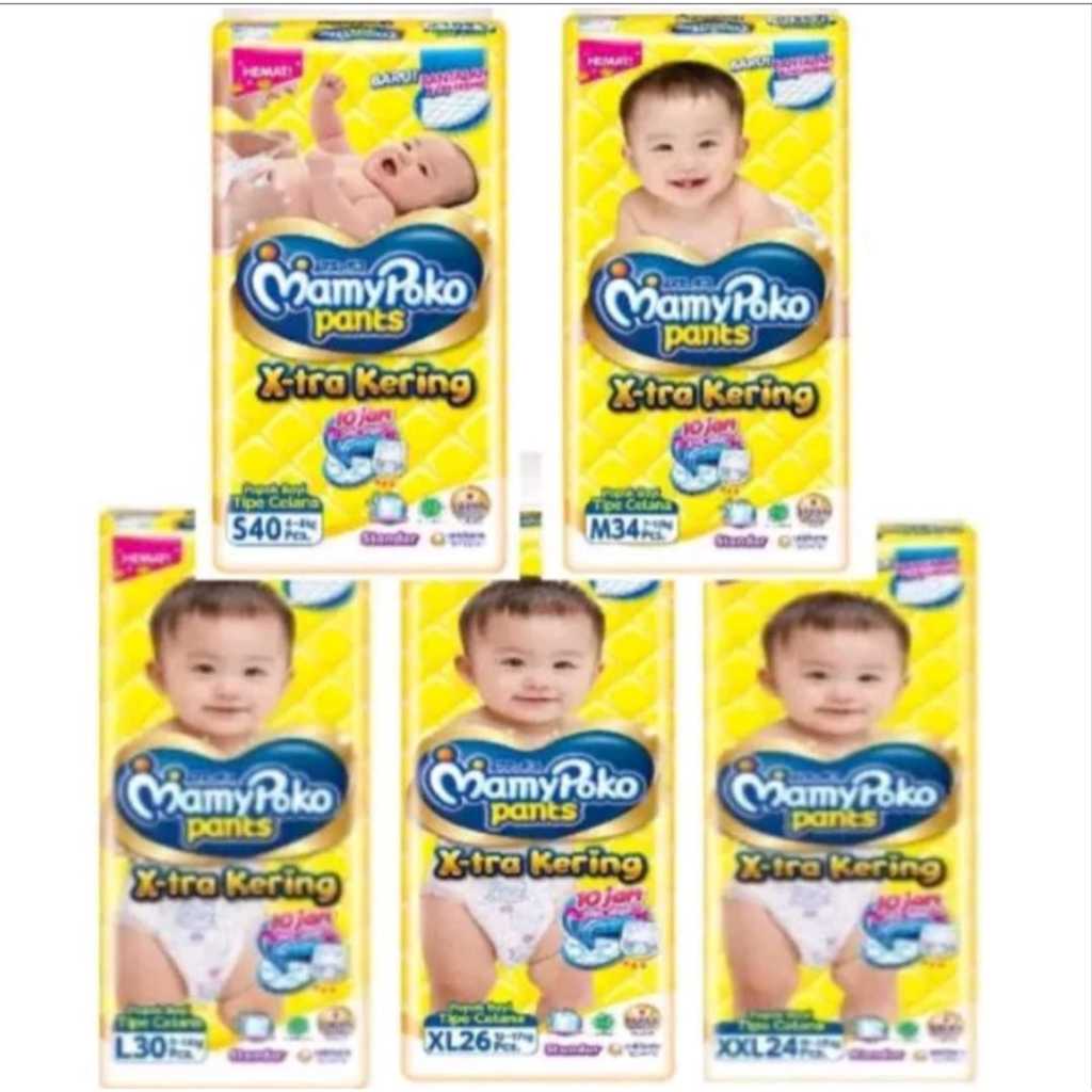 Popok Celana Pampers mamypoko Pants ukuran S/M/L/XL/XXL