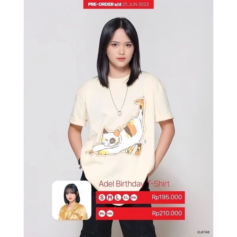 Kaos JKT48 Birthday T-Shirt Reva Fidela (Adel) 2023-Cream
