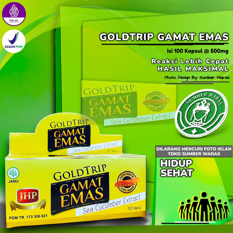GAMAT EMAS GOLDTRIP BPOM 100 KAPSUL - Gamat Gold Trip