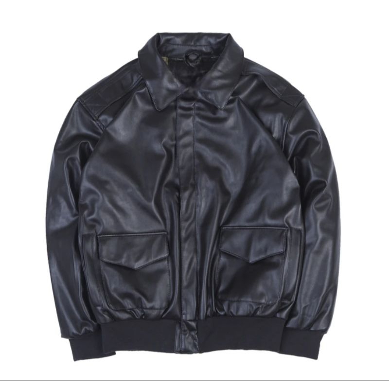 Jaket Kulit Bomber A2 Squadron pilot Kulit Sintetis Jacket