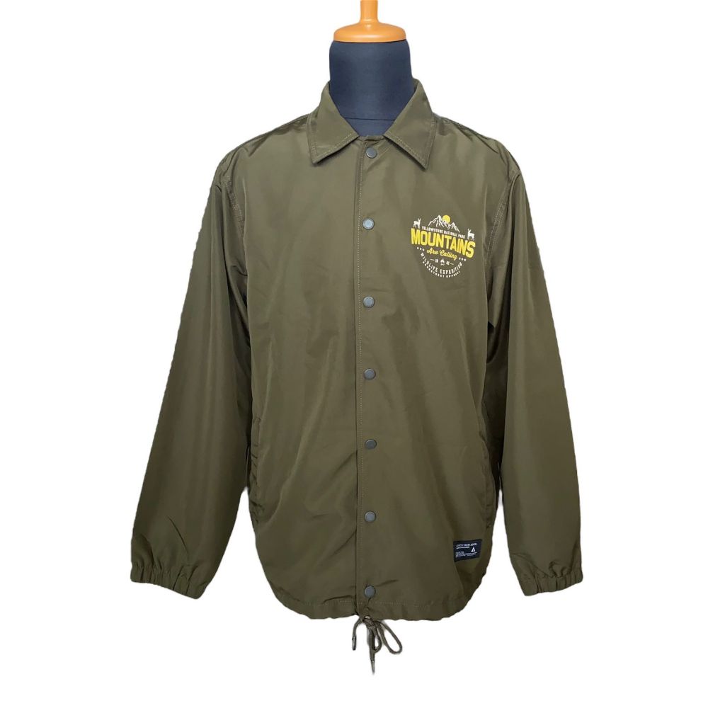Jaket Coach Pria AEROSTREET Parasut Kancing Kerah