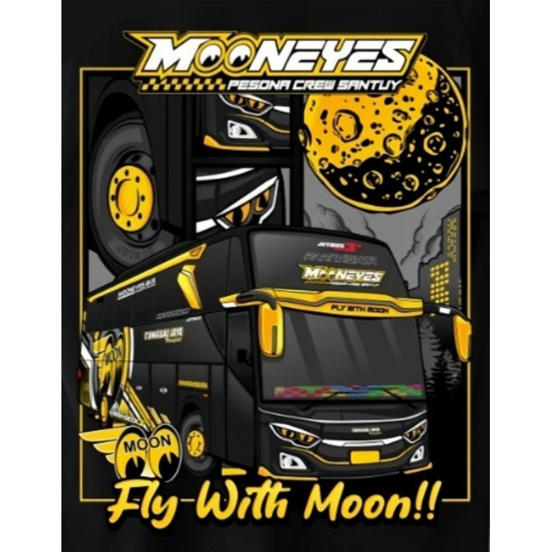 5 stiker bus mooneyes pesona crew santuy , grosir stiicker