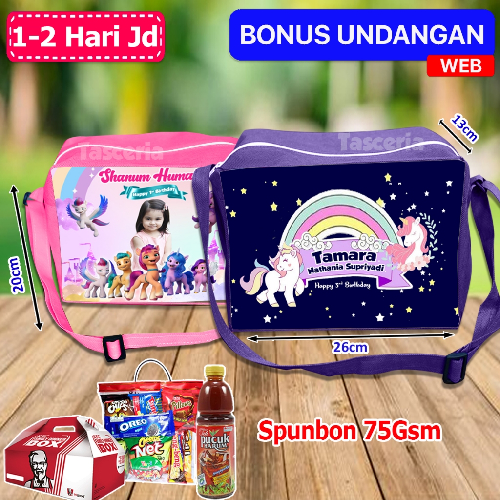 

Tas Resleting Selempang Ulang Tahun Anak Unicorn