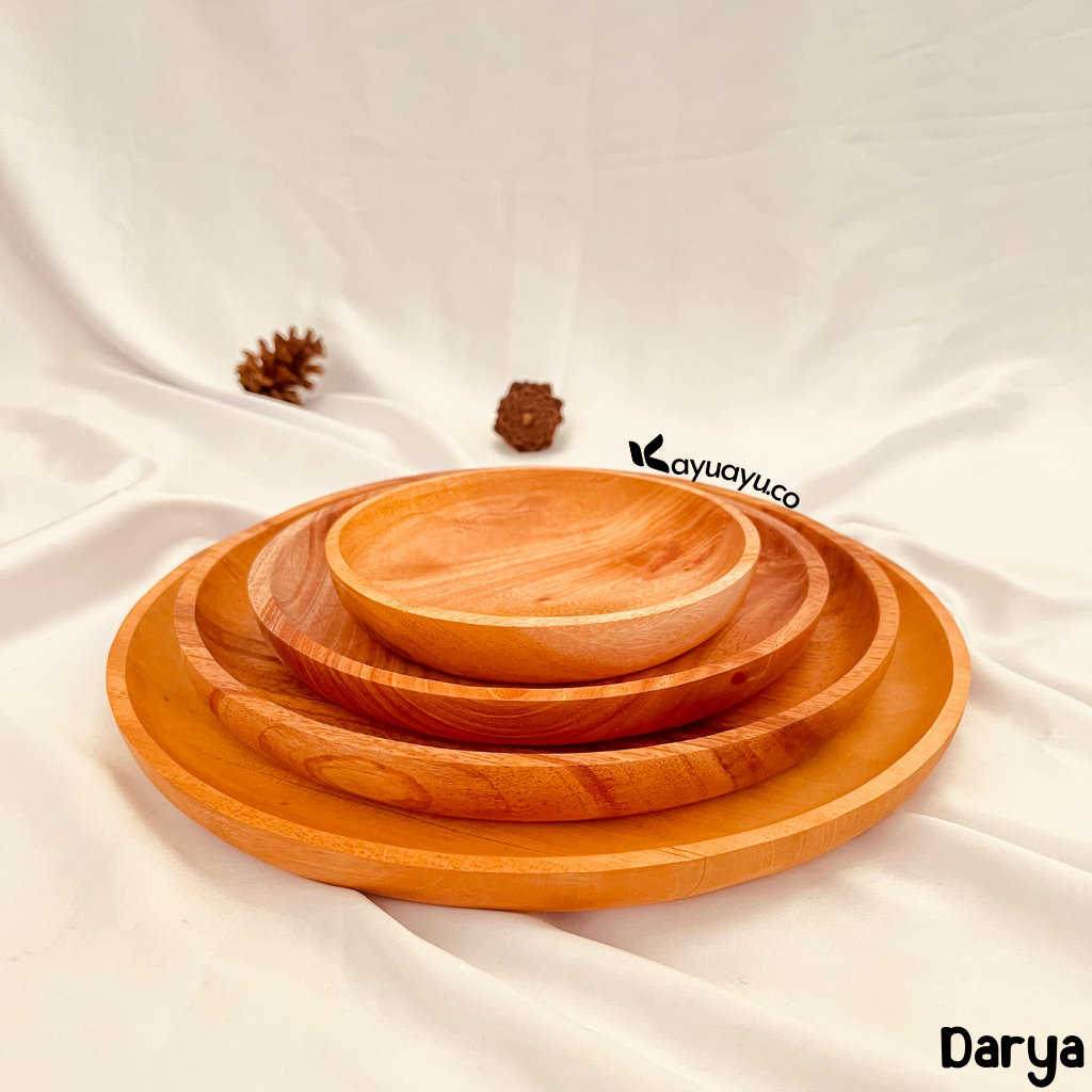 PIRING KAYU MAHONI / WADAH SAJI / PIRING CANTIK / PRING SAJI UNIK / PIRING LUCU / PIRING SAJI SET