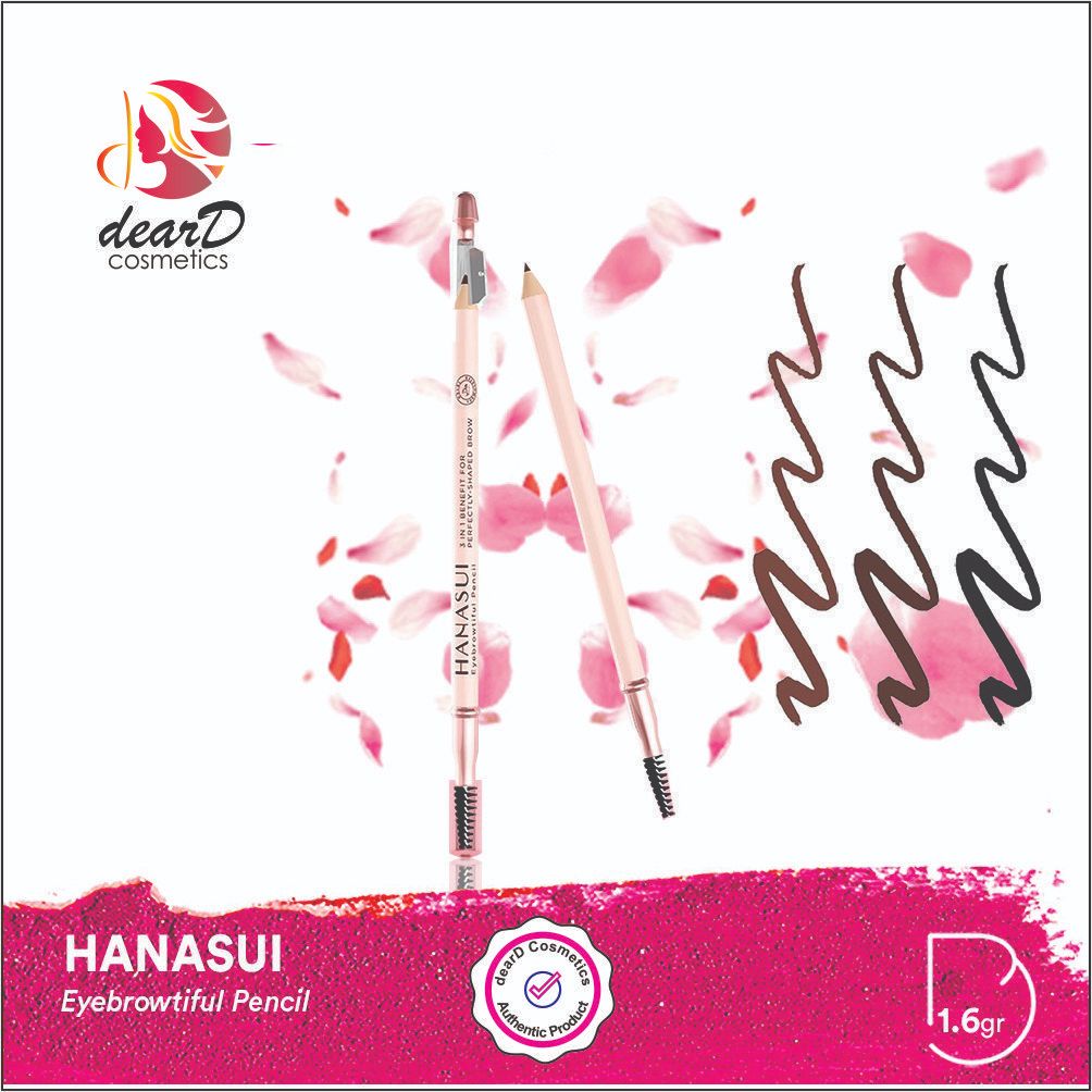 HANASUI Eyebrowtiful Pencil Indonesia / Pensil Alis 1.6g / 3 IN 1 Benefit For Perfectly Shaped Brow 