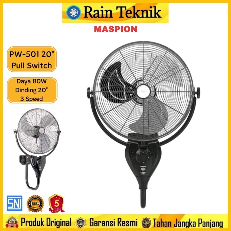 Kipas Power Angin Dinding Maspion PW-501 Besi 18"/Tembok PW 501/ PW-501