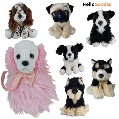 BONEKA BINATANG PREMIUM ANJING SPANIEL/BORDER COLIE/ HUSKY/PUG/PUDDLE PINK UNIK - UKURAN M
