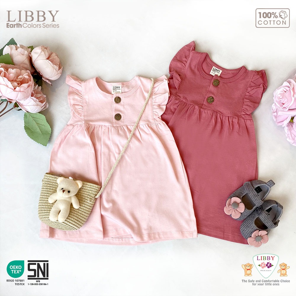 Nara Dress Anak Perempuan Polos by Libby Earth color series