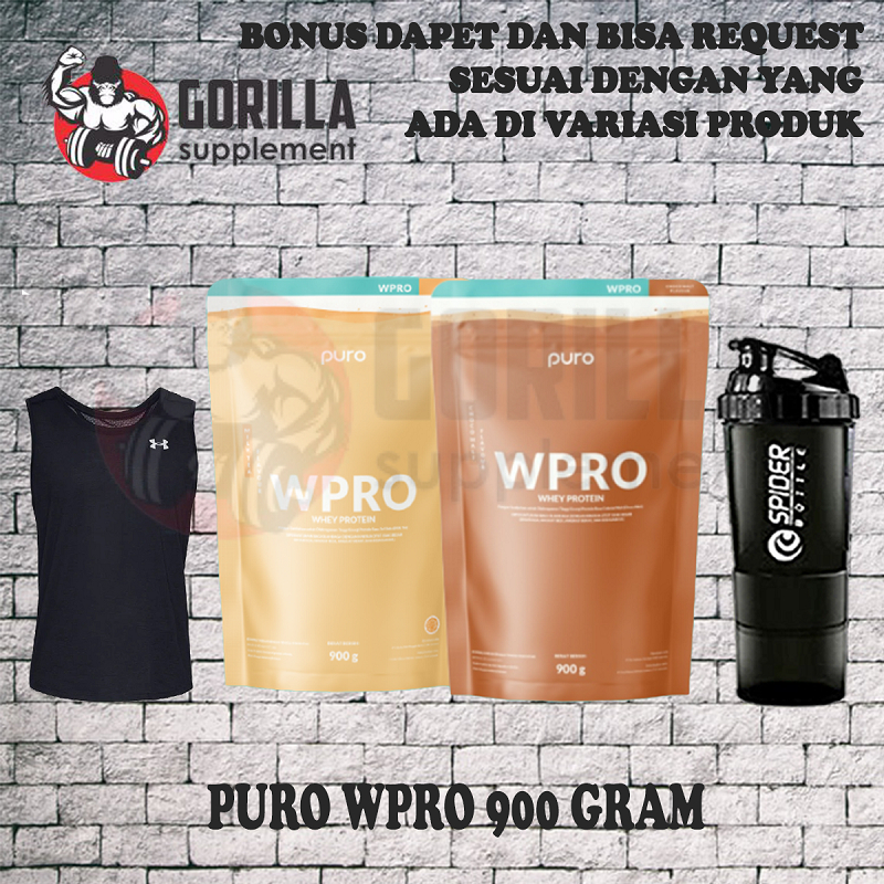 PURO Nutrion WPRO 900 Gram 30 Serving Whey Protein Concentrate W PRO Suplemen Fitness
