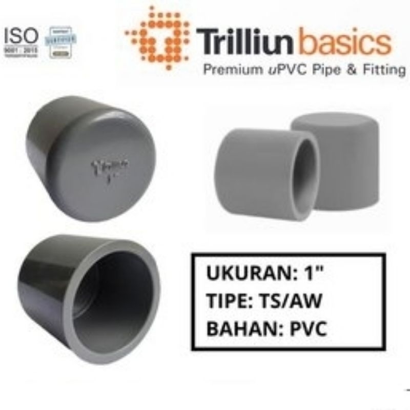 DOP / Tutup pipa paralon pvc 1 inch Trilliun