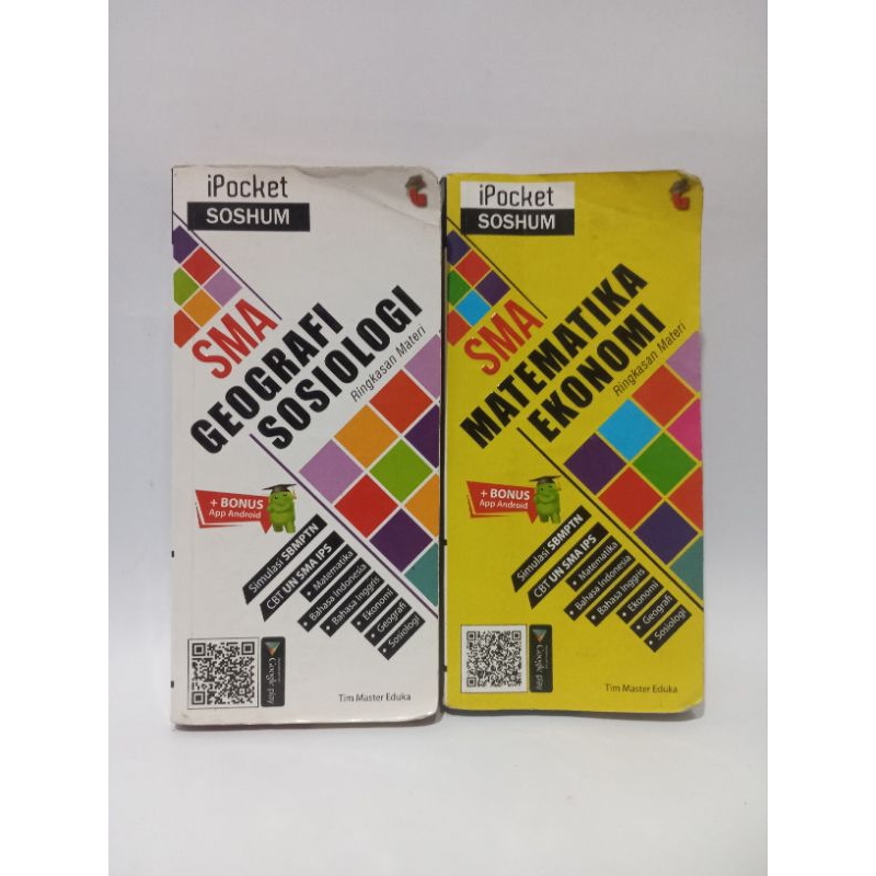 Buku ringkasan materi ipocket soshum , matematika ekonomi geografi sosiologi
