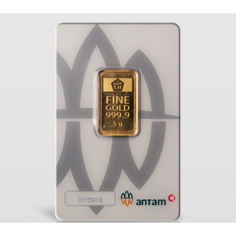 Mas Antam press 5 gr logam mulia antam perhiasan cantik wanita 100% real