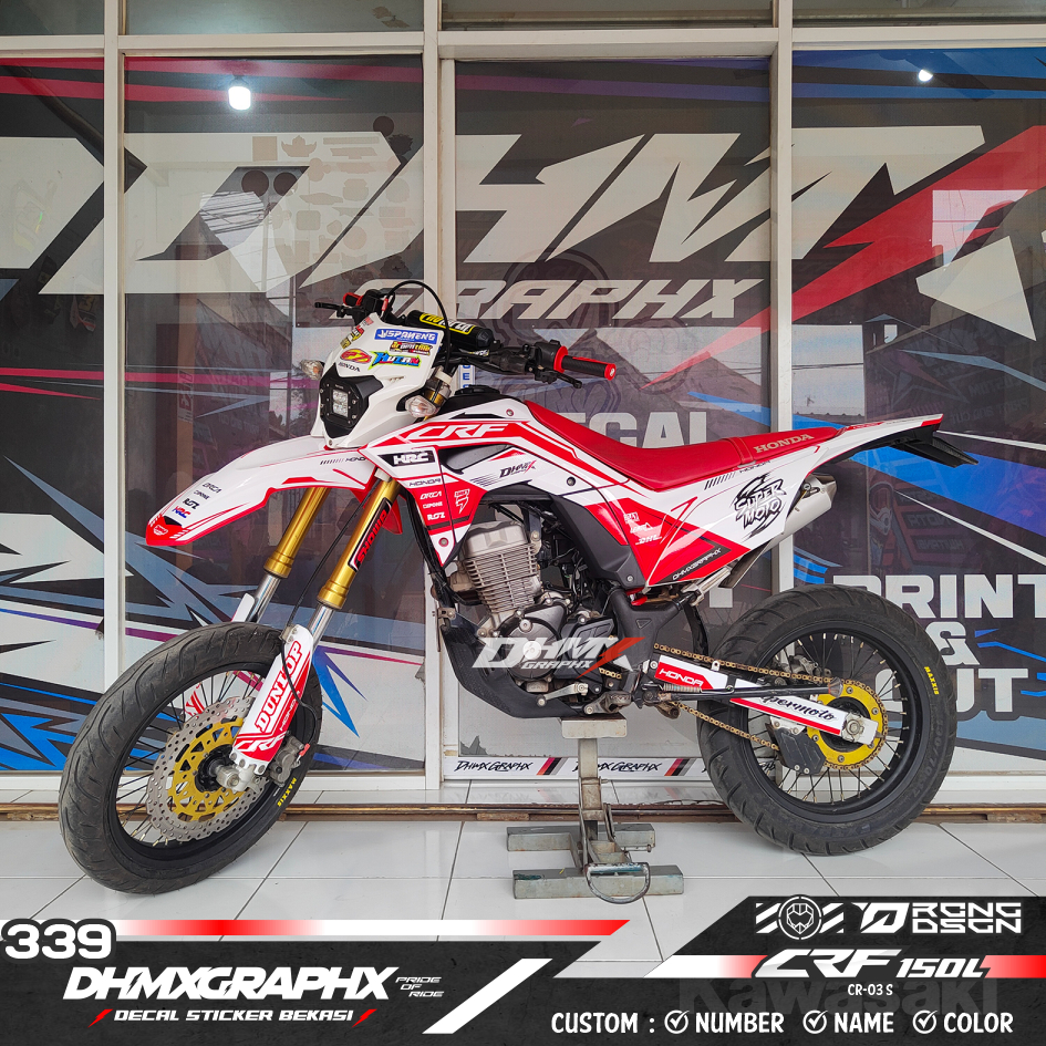 DHMX Decal Sticker CRF 150L (CR-339 S) Bisa Custom Nama Nomor