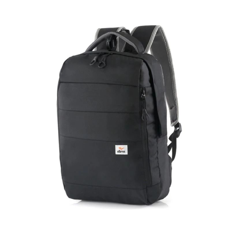 Tas ransel Kuliah slot Laptop 14 inch Pria Wanita Elbrus Polos Distro Hitam