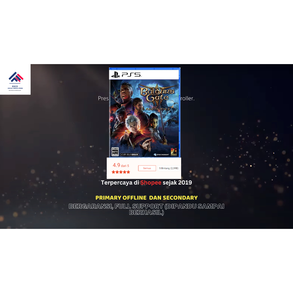 Baldur's Gate III PS 5 ORIGINAL Digital Sharing - ASLI PSN STORE