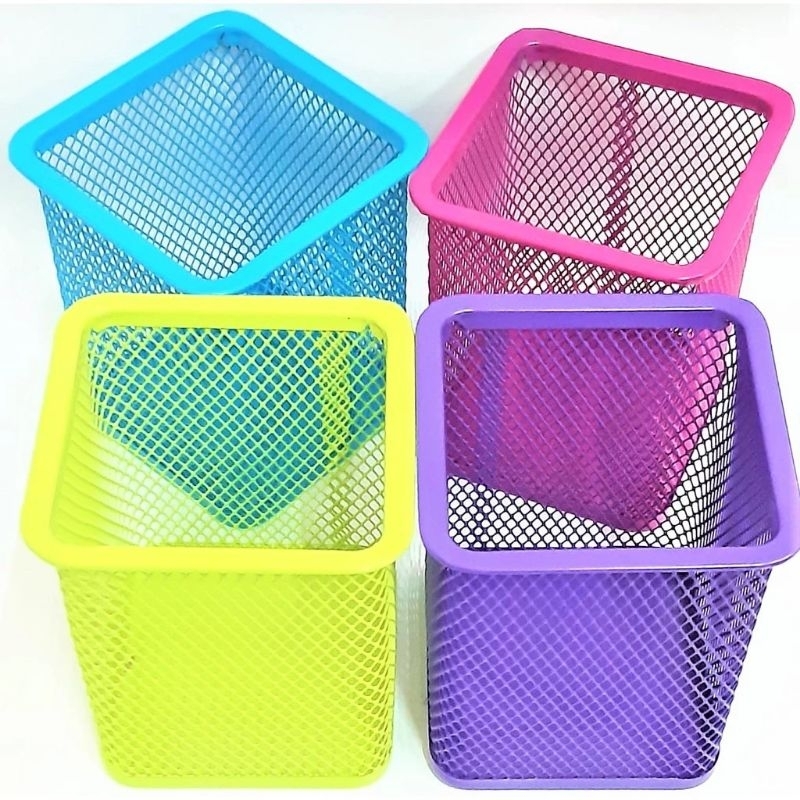 

V-TEC Desk Set Pen Holder Tempat alat Tulis Jaring Jala 804/C Warna - Rak Tempat Pulpen Pensil Holder Alat Tulis Jaring Kotak Anti Karat