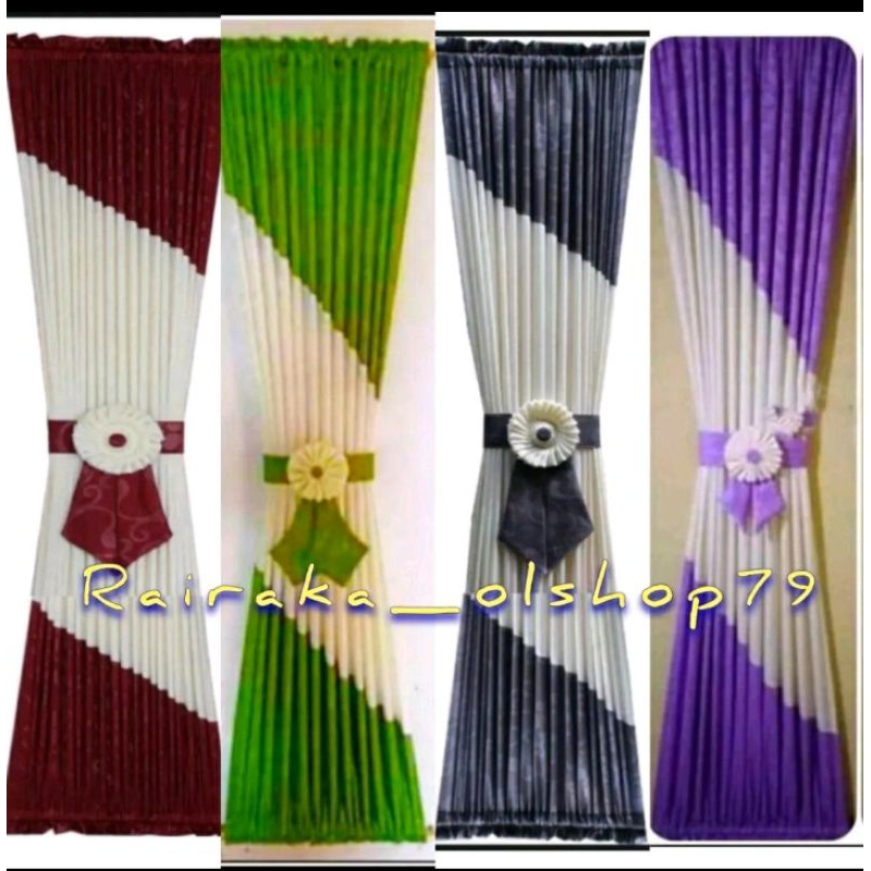 gorden jendela minimalis kupu kupu ikat tali bunga