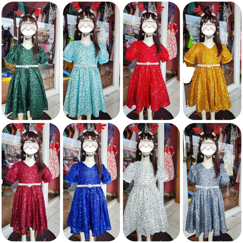 Gaun Natal Anak Blink Blink Mewah / Dress Anak GG Princes
