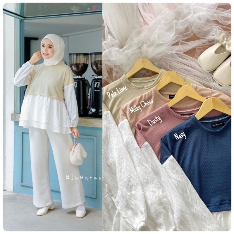 Mysha Iwearmysha MUFFIN BLOUSE Atasan Katun Knit Adem