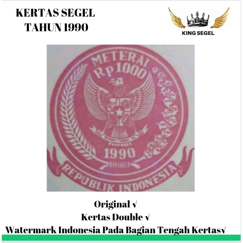 

Kertas Segel Tahun 1990 Double Asli