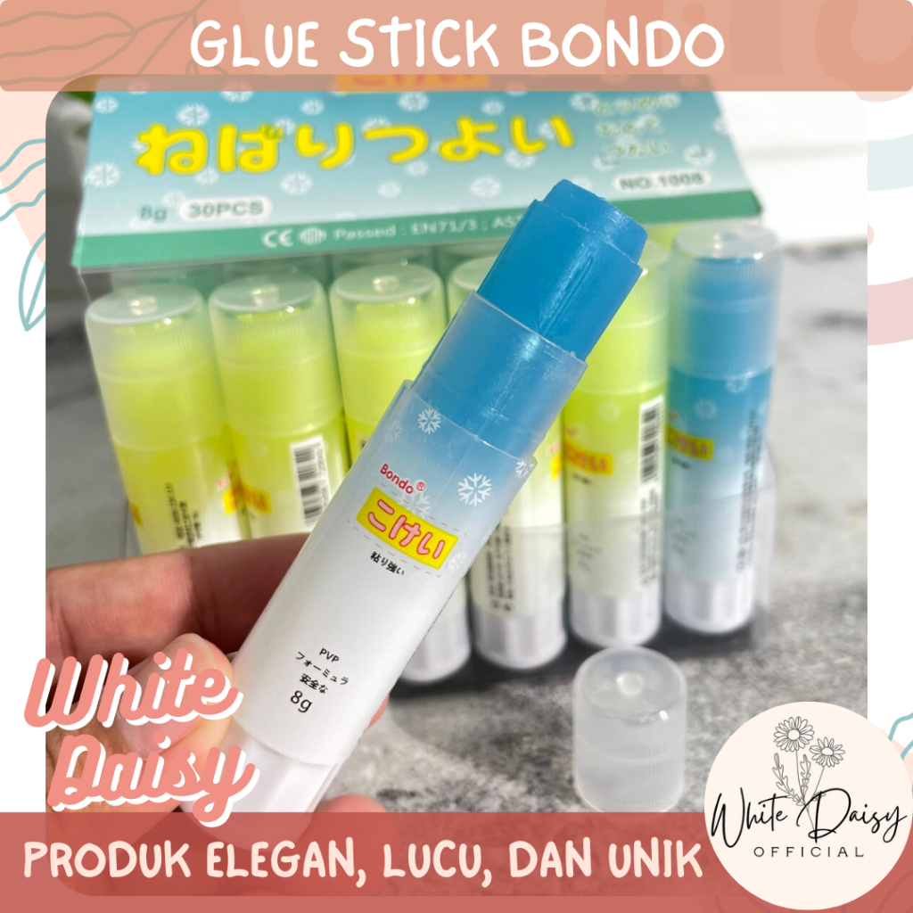 

Glue stick Bondo pastel Premium lucu imut unik snowflake 8 gram Japan