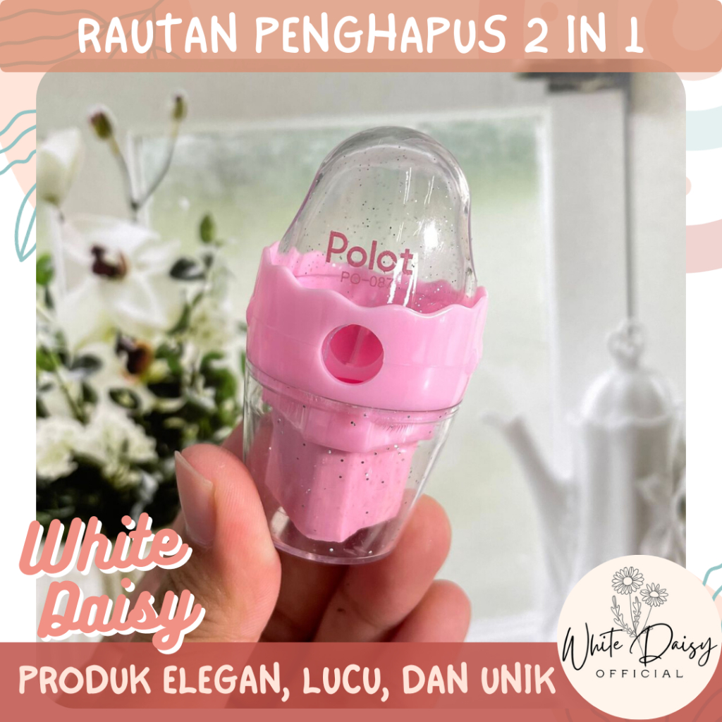 

Rautan penghapus 2 in 1 Polot premium peruncing pastel lucu unik imut