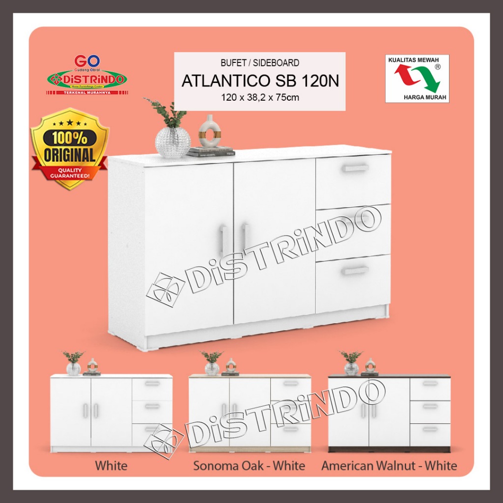 DISTRINDO Bufet / Sideboard Minimalis Lemari Laci Serbaguna