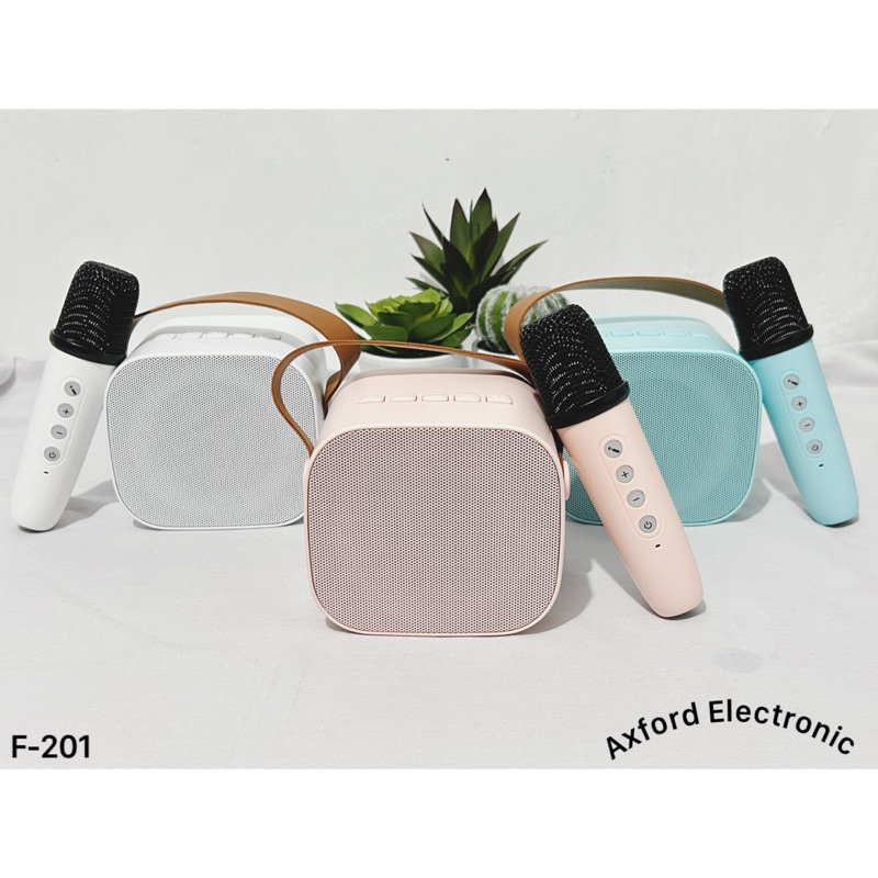 Speaker Karaoke + Mic Bluetooth Ktv Fleco F201 Sdrd F-201 Bt Set 1 Microphone Wireless Original Prem