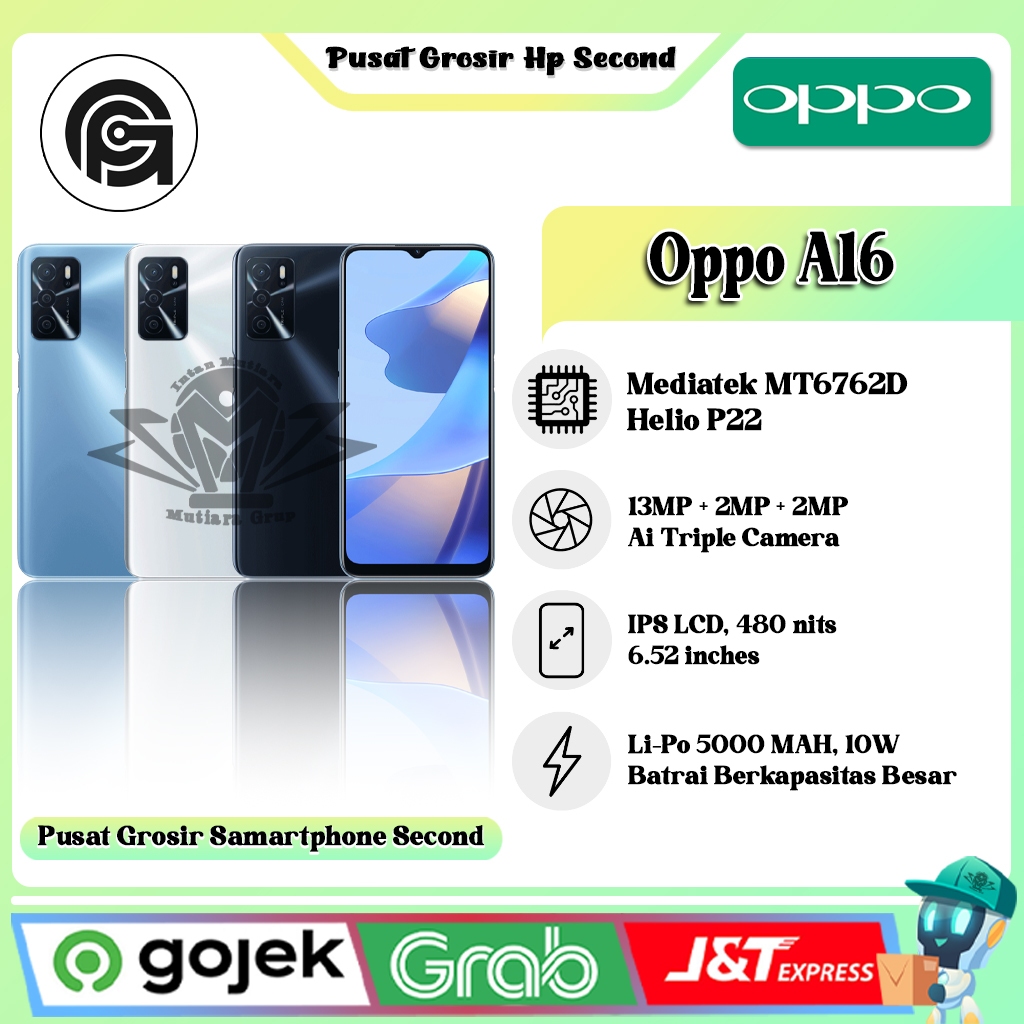 Oppo A16 Ram 3/32GB | Ram 4/64GB (SECOND)