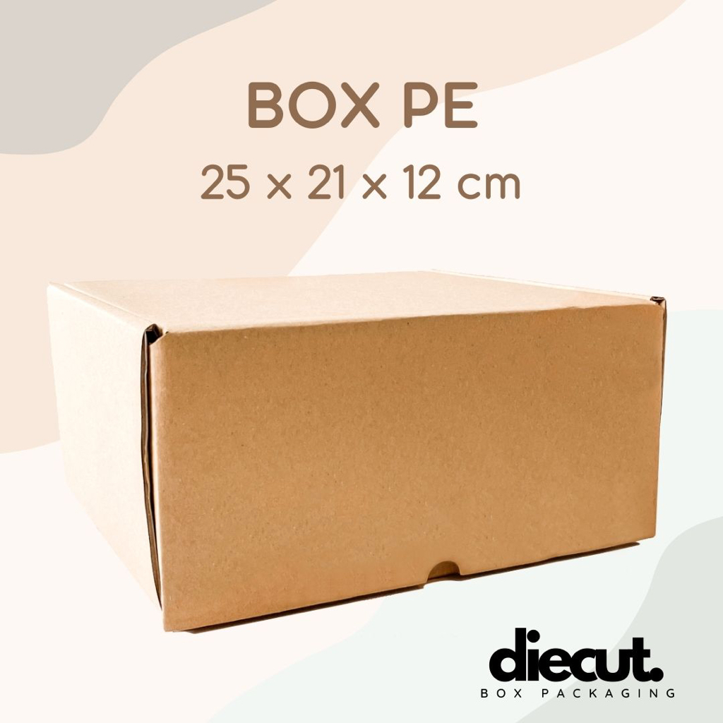 

Kardus PE 25 x 21 x 12 cm | Box Die Cut Kraft | Packing Kue Tart, Pizza, Baju, Serbaguna, Hampers, Snack