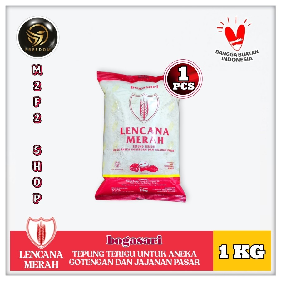 

Tepung Terigu Bogasari Lencana Merah Serba Guna - 1 kg (Kemasan Satuan)