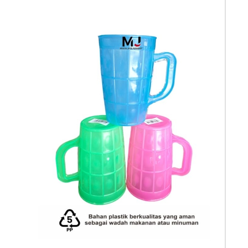 GELAS PLASTIK MURAH/ GELAS WARNA PLASTIK/ GELAS GAGANG PLASTIK/ GELAS BIR