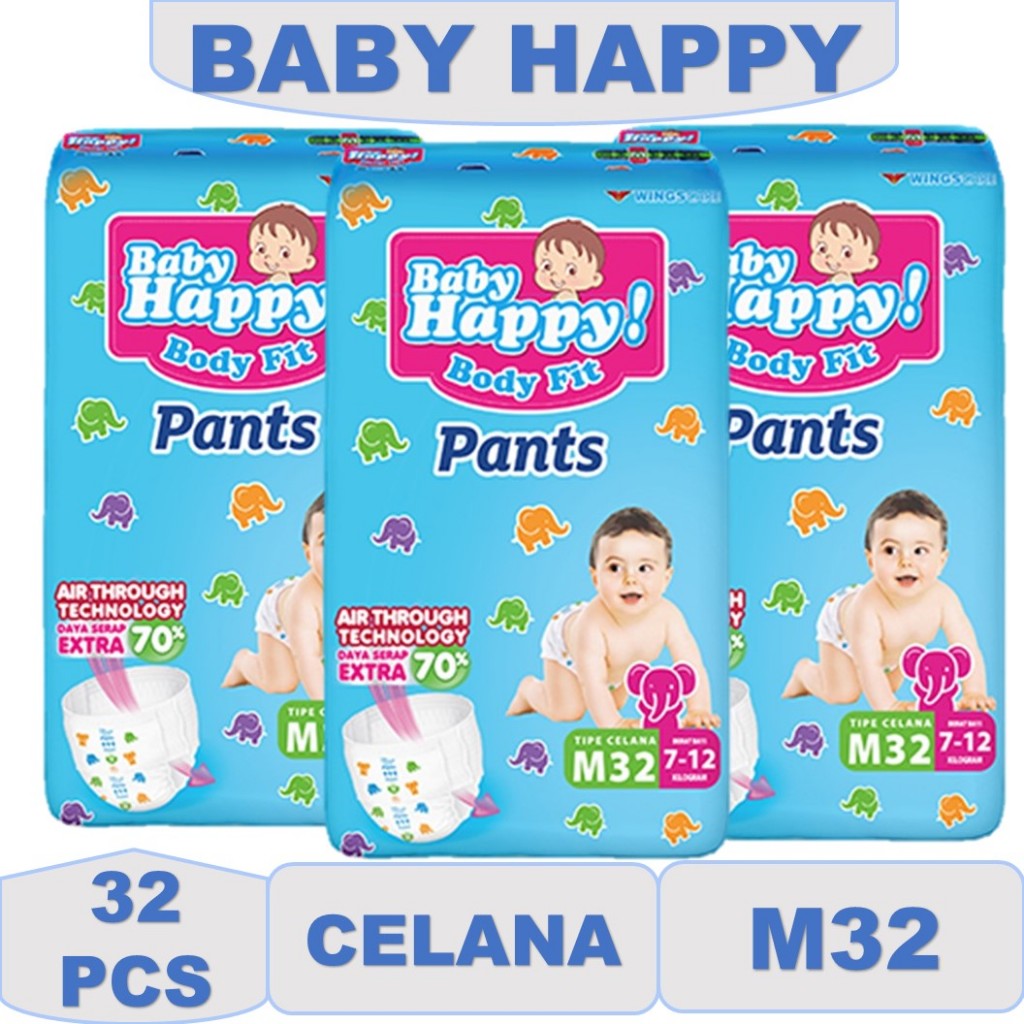 Popok Baby happy pants m32 popok celana baby happy - de snop