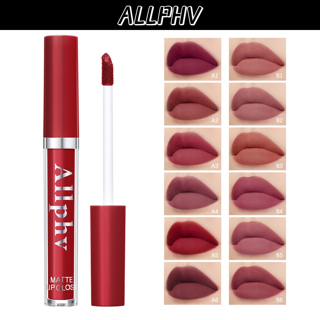 Ampelia 12 Warna Lipstik Set Lipstik Cair Lembut dan Tahan Air Pelembab Anti Lengket Cangkir Warna T