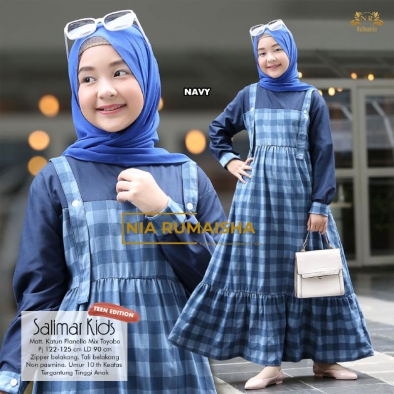 Gamis Anak Remaja Overall Kide SALIMAR Ori Nia Rumaisha